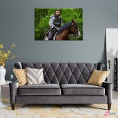 Diriliş Ertuğrul Dizisi Bamsi At Üstünde Sinema Kanvas Tablo - 3