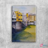 Ponte Vecchio Eski Kopru Floransa Tarihi Yerler Kanvas Tablo - 1