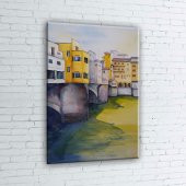 Ponte Vecchio Eski Kopru Floransa Tarihi Yerler Kanvas Tablo - 2