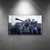 Fury Brad Pitt Afiş Sinema Dekoratif Canvas Tablo - 1