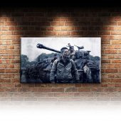 Fury Brad Pitt Afiş Sinema Dekoratif Canvas Tablo - 2
