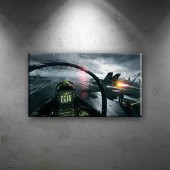 Uçak Küçük Jet Savaş Pilot Oyunu Dekoratif Canvas Tablo - 1