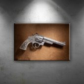 Smith Wesson Eski Tarihi Tabanca Dekoratif Canvas Tablo - 1