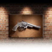Smith Wesson Eski Tarihi Tabanca Dekoratif Canvas Tablo - 2