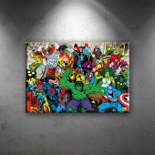 Marvel Karakterleri 2 Süper Kahramanlar Dekoratif Kanvas Tablo - 1