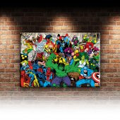 Marvel Karakterleri 2 Süper Kahramanlar Dekoratif Kanvas Tablo - 2