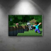 Minecraft Popüler Kültür Dekoratif Kanvas Tablo - 1
