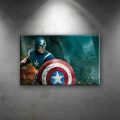 Kaptan Amerika Marvel-2 Süper Kahramanlar Dekoratif Kanvas Tablo - 1