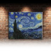 Vincent Van Gogh Yıldızlı Gece Yağlı Boya Sanat Kanvas Tablo - 2