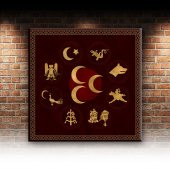 Türk Devletleri Türk Tarihi Unique Kanvas Tablo - 2