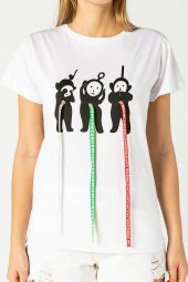 Teletabi Baskılı Kısa Kol T-Shirt Beyaz 0128 - 3