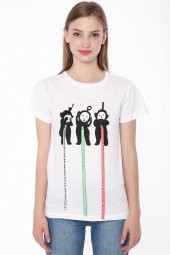 Teletabi Baskılı Kısa Kol T-Shirt Beyaz 0128 - 7