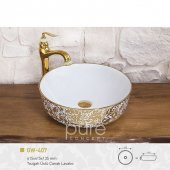 Gardenia Gold White Çanak Lavabo - 1