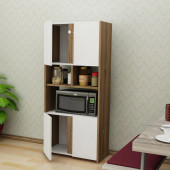 BMdekor Çok Amaçlı Dolap Banyo Mutfak Kiler Atlantis Beyaz Ceviz - 2