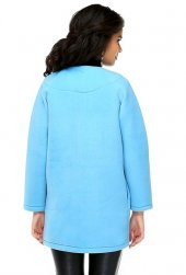 Bonalodi Bebe Mavi Polar Kadın Kaban Ceket thumbnail 9