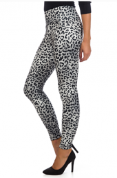 Siyah Beyaz Leopar Tayt Pantolon - 1