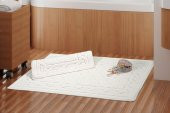 Banyo Paspas Seti-Banyo Klozet Takımı-Banyo Halısı Dilim Fildişi - 3