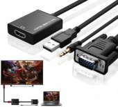 Vga To Hdmi Sesli Çevirici Dönüştürücü Kablo - 1