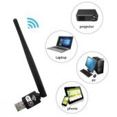 5Dbi Uzun Antenli Kablosuz (Wireless) Ağ Adaptörü-Pc USB Wi-Fi Alı - 1