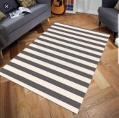 Siyah Beyaz Zebra Model Kaymaz Taban Halı Kilim Yolluk - 1