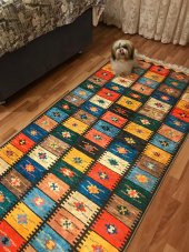 Elenist Otantik Desenli Kaydırmaz Taban Halı Kilim Yolluk - 3