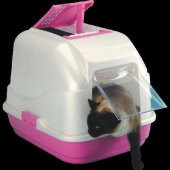 Easy Cat Kapalı Kedi Tuvaleti Pembe Kilitli - 1