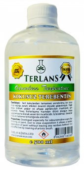 TERLANS Yağlı Boya Seti Yardımcı Malzemeler 3 x 500 ml Kokusuz Terebentin Keten Yağı Boya Fırça Temizleyici - 3