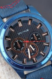 Lacivert Kot Kordonlu Lacivert Renk Metal Kasa Erkek Kol Saati - 2