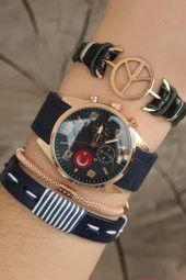 Silikon Kordonlu Erkek Saat Bileklik Kombini - 1