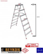 BEYKON 6+6 BASAMAKLI ÇİFT ÇIKIŞLI ALÜMİNYUM MERDİVEN - 1