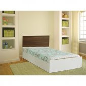 Ev Şehri Tek Kişilik Karyola Beyaz Ceviz ev-604 Ücretsiz Kargo - 1