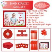 Kırmızı Puantiyeli Konsept Özel Parti Set - 1