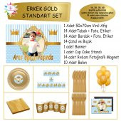 Gold Taçlı Tema Parti Süsleri Standart Parti Set - 1