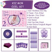 Doğum Günü Mor Pembe Prenses Özel Set | Parti Çocuk - 1