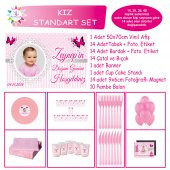 Pembe Puantiyeli Kelebek Konsept Standart Set | Parti Çocuk - 1