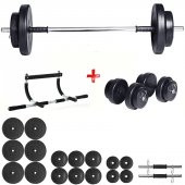 Ecgspor 105kg Halter Dambıl Seti İron Gym Barfiks Mekik Şınav Aleti Kapı Barfiksi - 1