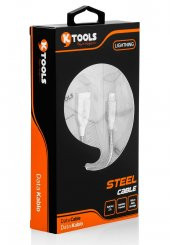 Ktools Metal 2A 1M Apple İphone Lightning Şarj Kablosu Hızlı Şarj - 4
