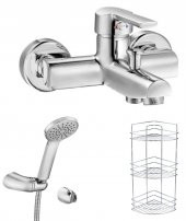 ECA Delta Banyo Bataryası+Spil Mafsallı Duş Üst Takım+3lü Raf    (346+336+Metal Süngerlik) 3lü Set - 7
