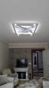 Gergi Avize Hazır Gergi Tavan Avize  L (109x80cm) 4 Spotlu - 4
