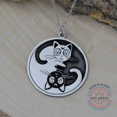 Denge ( Ying Yang ) Kolye Gümüş Kolye - 5