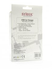 Syrox C30 Araç Şarj Aleti iPhone Lightning Kablo Set 1.0A Siyah - 2