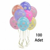 Puantiyeli Balon Renkli 100 Adet - 3