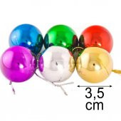 6 Adet 3.5cm Küçük Yılbaşı Süs Topları Çam Ağacı Süsleri - 1
