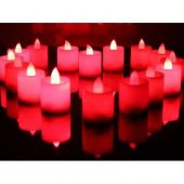 8 Adet Kırmızı Işıklı Pilli Ledli Mum - 2
