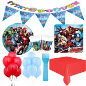 16 Kişilik Avengers Lüks Parti Seti Malzemeleri Yenilmezler Paket - 1