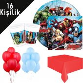 16 Kişilik Avengers Parti Seti Malzemeleri, Yenilmezler Paketi - 2