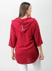 Büyük Beden Si Sweat Bordo - 2