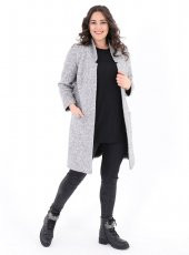 Büyük Beden Siri Kaban Gri Menanj - 1