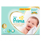 Prima Premium Care 5 Numara 74 Adet Bebek Bezi Avantajlı Paket - 1