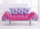 Futon Ege İkili Kanepe Pembe-Lila - 2